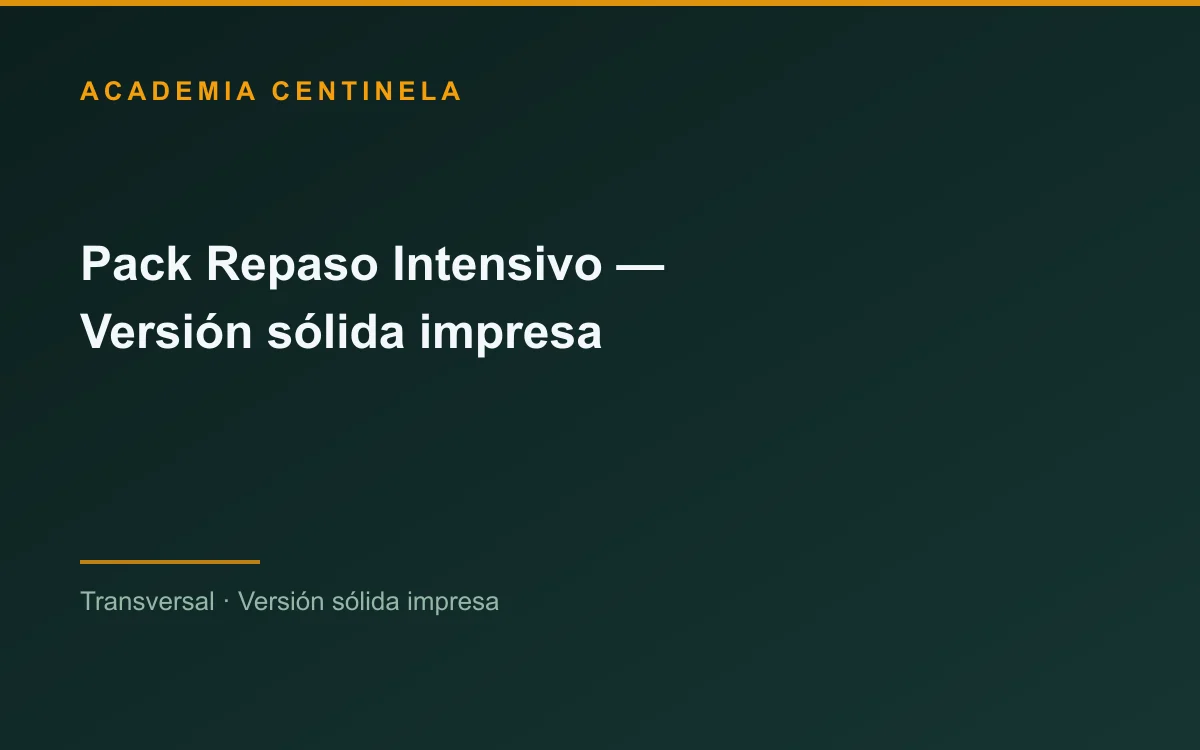 Pack Repaso Intensivo — Versión sólida impresa